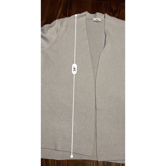 J Jill Open Cardigan Sweater Women’s Size S Gray Lightweight Wool Blend Preppy - Picture 12 of 16